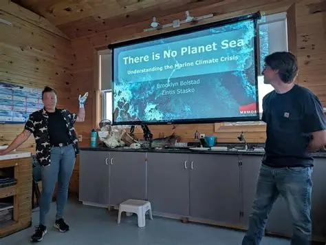 Educational presentation inside the aquarium