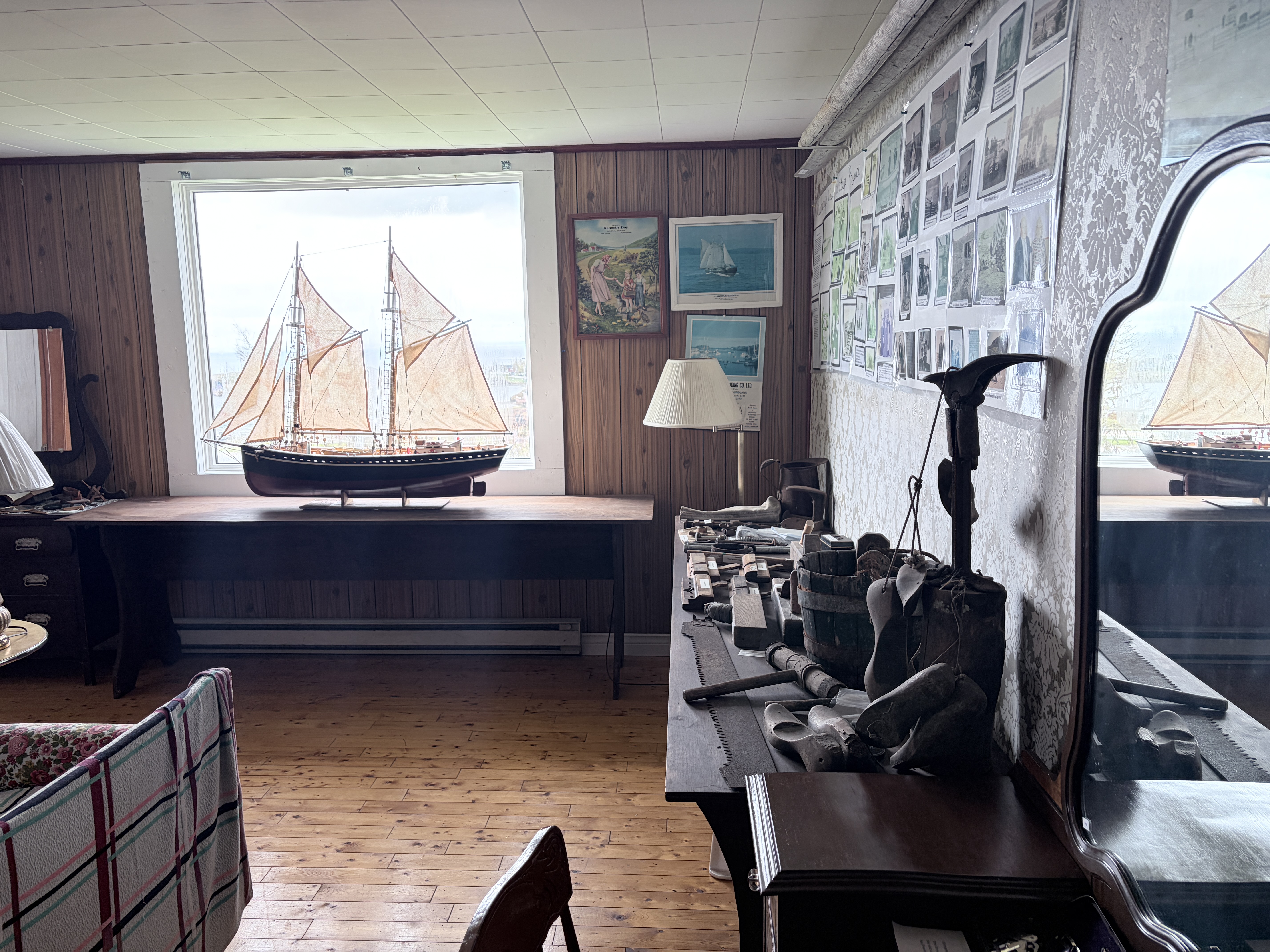 Historic artifacts and model ship display