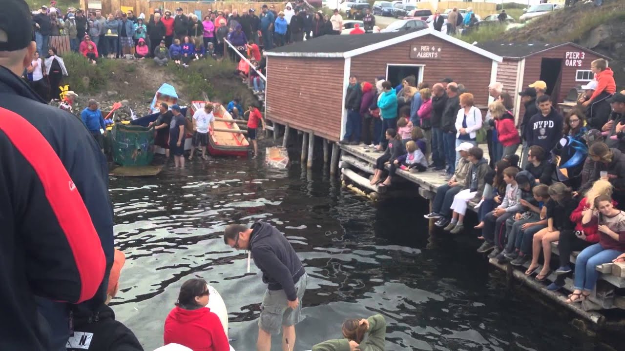 Champney's West cardboard boat race gathering